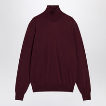  Saint Laurent Burgundy turtleneck sweater in wool