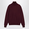 Saint Laurent Burgundy turtleneck sweater in wool