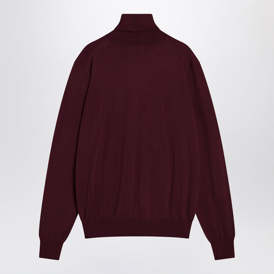 Saint Laurent Burgundy turtleneck sweater in wool