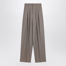  Saint Laurent Wide taupe beige wool trousers