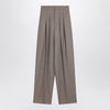 Saint Laurent Wide taupe beige wool trousers