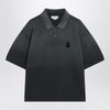 Alexander McQueen Faded effect black polo shirt in cotton