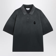  Alexander McQueen Faded effect black polo shirt in cotton