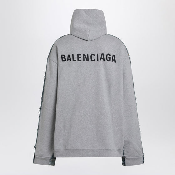 Balenciaga Denim and fleece cotton jacket with logo