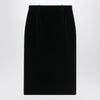 Saint Laurent Green velvet wrap midi skirt