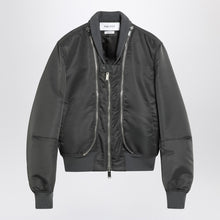  Alexander McQueen Grey zipped bomber jacket