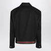 GUCCI Black cotton twill jacket with Web detail