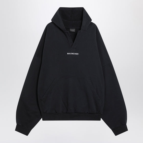 Balenciaga Faded black polo hoodie