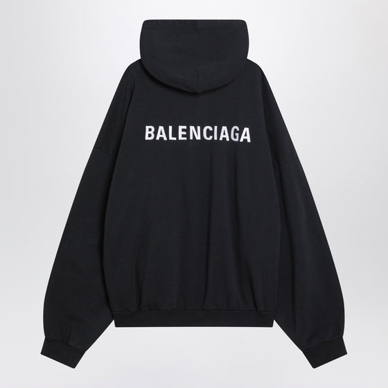 Balenciaga Faded black polo hoodie