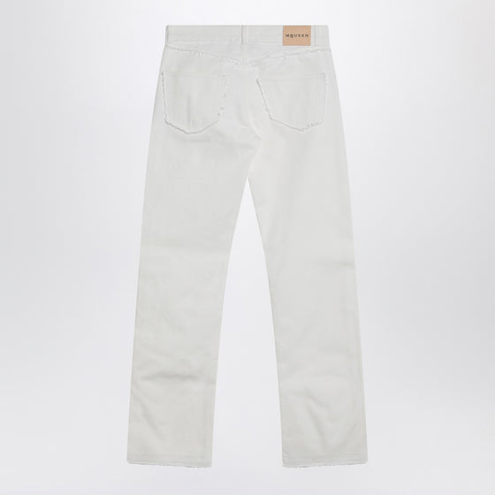 Alexander McQueen White denim trousers
