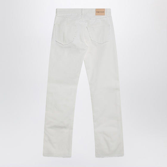 Alexander McQueen White denim trousers