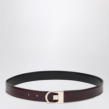  Saint Laurent Reversible belt in black/burgundy leather