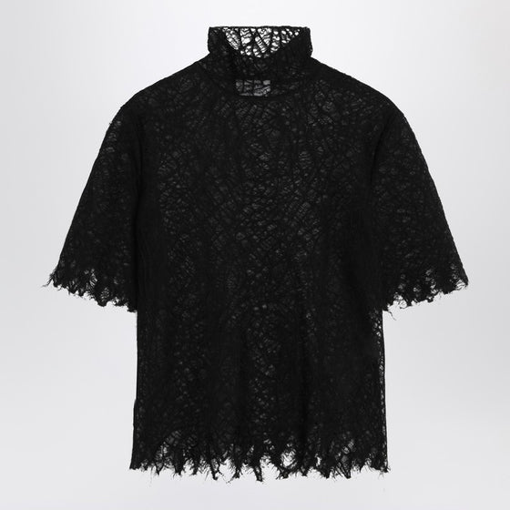 Alexander McQueen Black spiderweb lace top