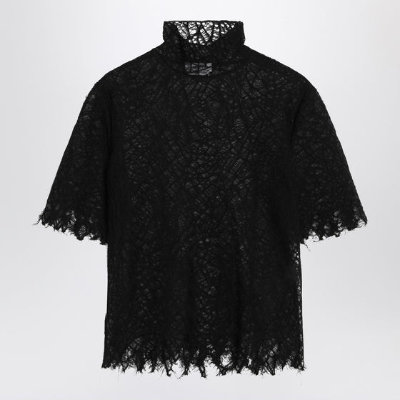 Alexander McQueen Black spiderweb lace top