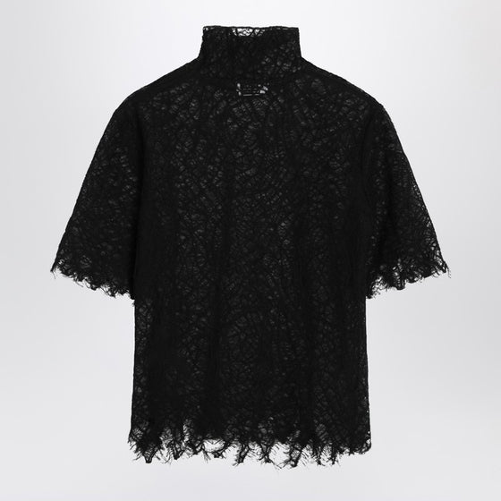Alexander McQueen Black spiderweb lace top