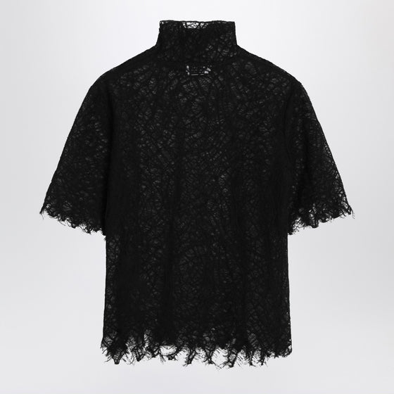 Alexander McQueen Black spiderweb lace top