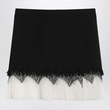  Alexander McQueen Mini skirt with black/ivory spider lace