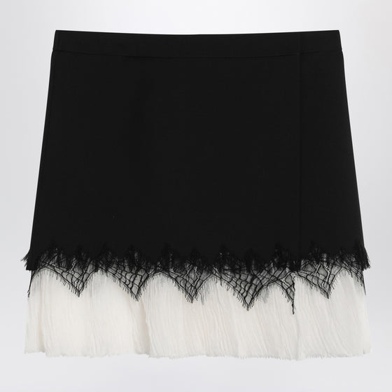 Alexander McQueen Mini skirt with black/ivory spider lace