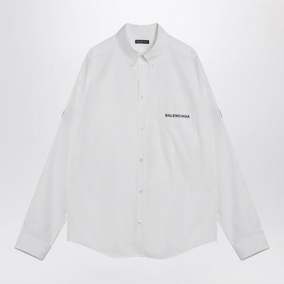 Balenciaga White Uniform Merch button-down shirt