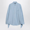 Balenciaga Light blue striped shirt with knotted cuffs