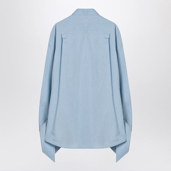 Balenciaga Light blue striped shirt with knotted cuffs