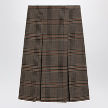  Saint Laurent Prince of Wales wool midi skirt