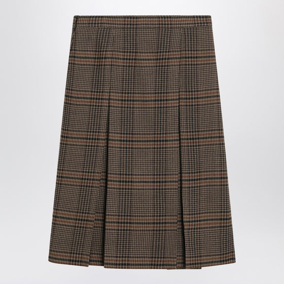 Saint Laurent Prince of Wales wool midi skirt