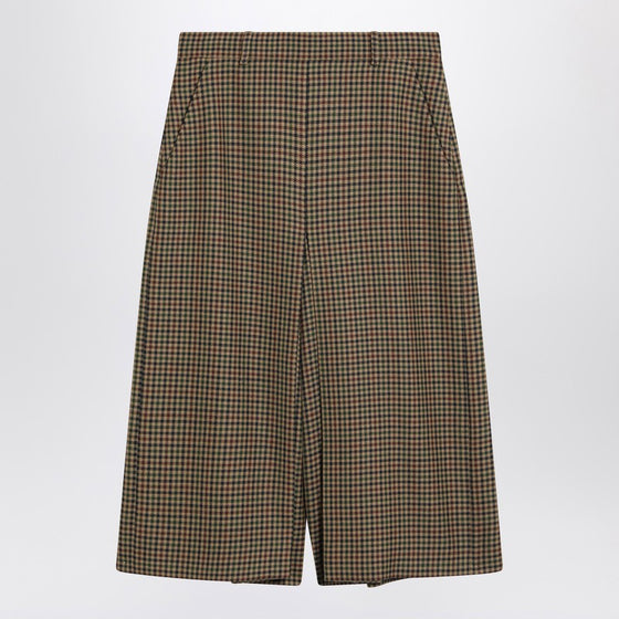 Saint Laurent Checked wool culotte skirt
