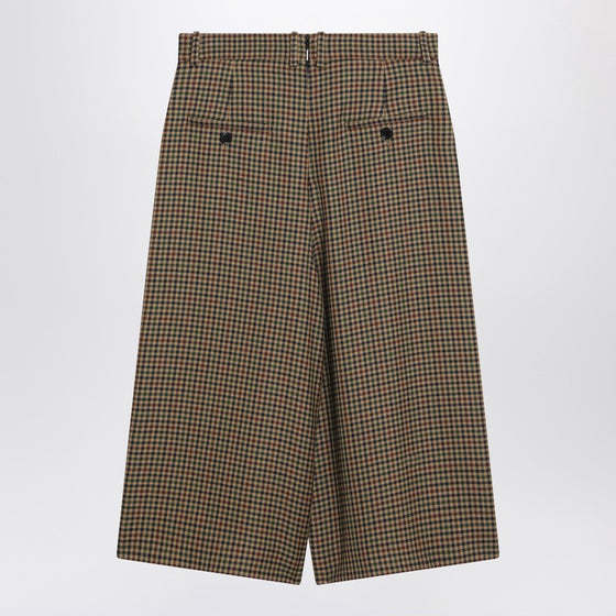 Saint Laurent Checked wool culotte skirt