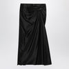 Balenciaga Draped black skirt in cupro twill