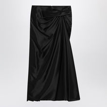  Balenciaga Draped black skirt in cupro twill
