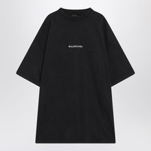  Balenciaga Faded black dry fleece Uniform Merch T-shirt