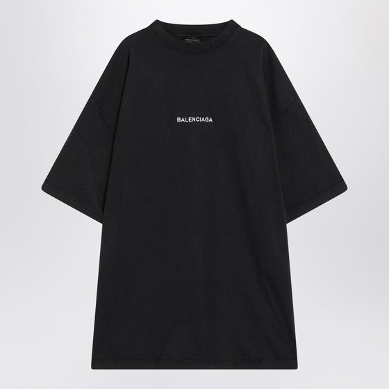 Balenciaga Faded black dry fleece Uniform Merch T-shirt