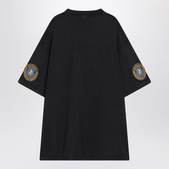 Balenciaga Faded black dry fleece Uniform Merch T-shirt