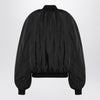 Balenciaga Draped black bomber jacket in technical micro-faille