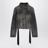 Balenciaga Dark grey denim jacket with laces