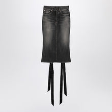  Balenciaga Skirt with laces in smoky grey denim