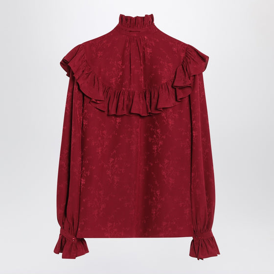 Saint Laurent Red damask silk shirt