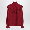 Saint Laurent Red damask silk shirt