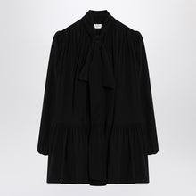  Saint Laurent Black lavallière dress in silk