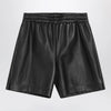 GUCCI Black leather Bermuda shorts