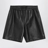 GUCCI Black leather Bermuda shorts