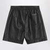 GUCCI Black leather Bermuda shorts