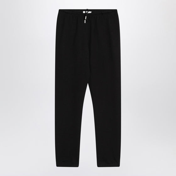 The Row Teo black cotton and cashmere trousers
