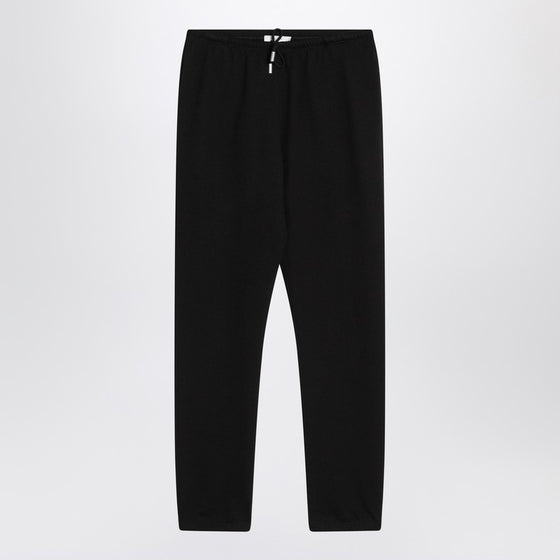 The Row Teo black cotton and cashmere trousers