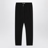 The Row Teo black cotton and cashmere trousers