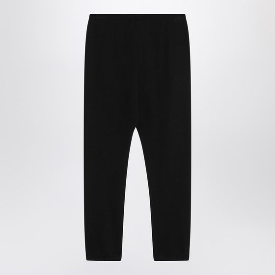 The Row Teo black cotton and cashmere trousers