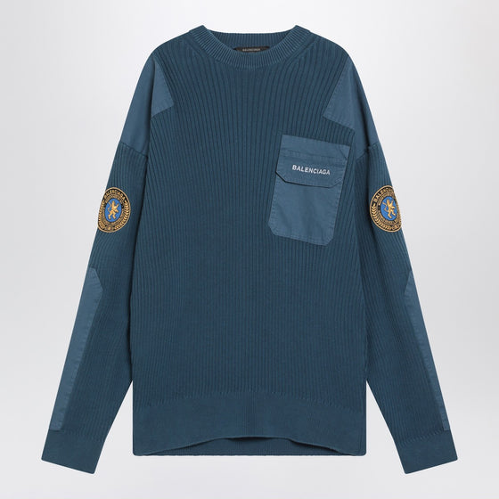 Balenciaga Blue Uniform Merch cotton jumper