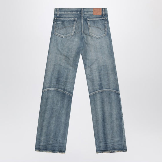 Balenciaga Light washed wide-leg blue jeans