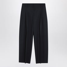  Alexander McQueen Wide navy blue wool trousers